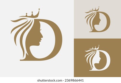 Letter D Beauty Face Logo