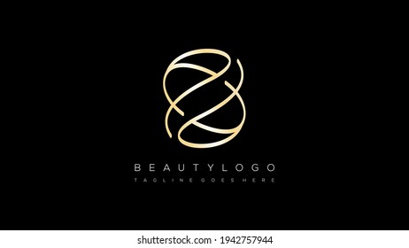 Letter D beauty logo design. Spa Letter S logo design. Luxury Letter S logo design