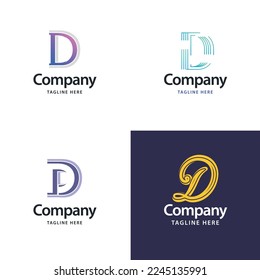 Letter D Big Logo Pack Design Kreativ Modernes Logos-Design für Ihr Unternehmen