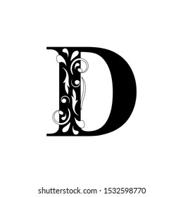 Letter D Black Flower Letters Alphabet Stock Vector (royalty Free 