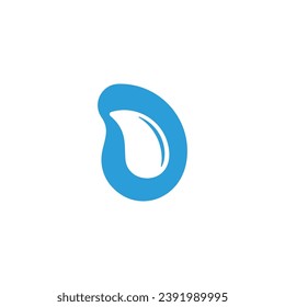 letter d blue drop water pure symbol logo vector 