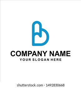 letter D blue logo vector
