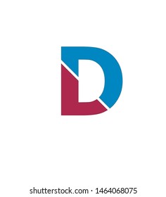 letter d in blue and red
