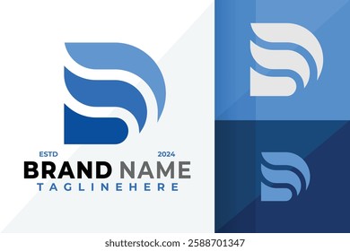 Letter D Blue Symbol Logo Icon Vector Design Illustration