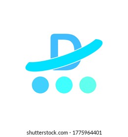 
the letter d in blue symbol is simple logo vector
