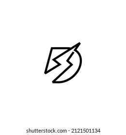 Vector de diseño de icono de logotipo de perno D de la letra