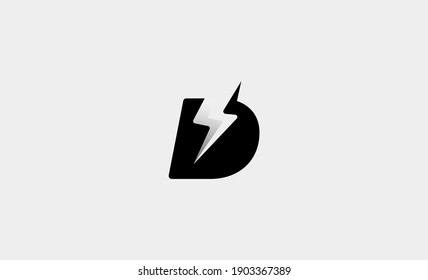  Letter D Bolt Logo Vector Design Icon Illustration