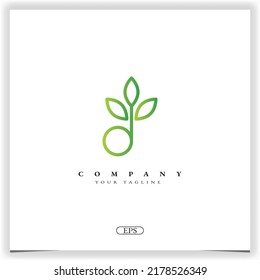 letter d botany logo premium elegant template vector eps 10