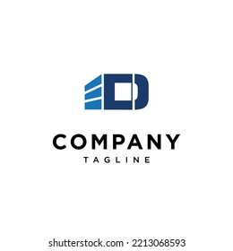 Letter D box container logo vector combination