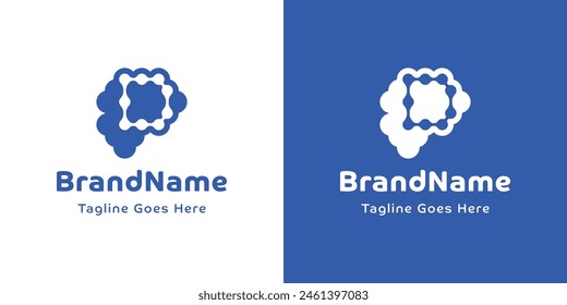 Letter D Brain Logo, for business related to the brain with D initial