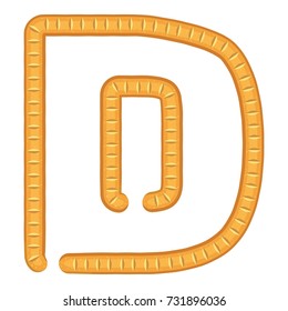 Letter d bread icon. Cartoon illustration of letter d bread vector icon for web