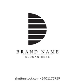 Letra d con ilustración de plantilla de logotipo de ladrillo. adecuado para web, empresa constructora.	
