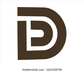 letter d brown logo vector