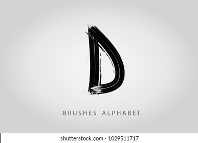 Letter D Brush Logo Design.Concept