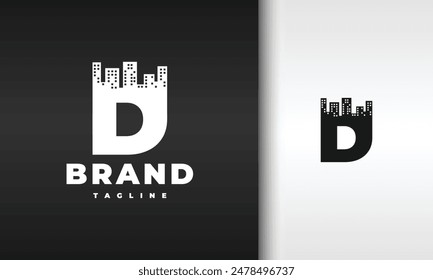 letter D build city logo
