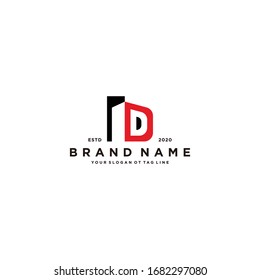 letter D and building logo design vector template