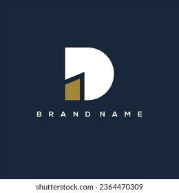 letter D building logo design vector