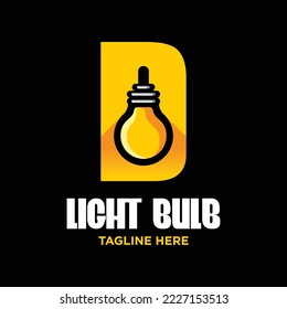 Letter D Bulb Logo Design Template Inspiration, Vector Illustration.
