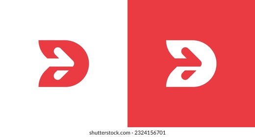 Letter D Business Arrow growth Logo design vector template