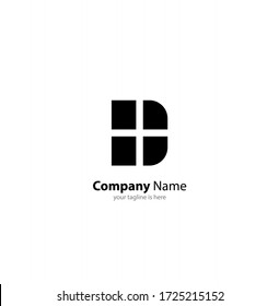 letter D business logo concept with white background