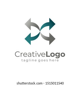 Letter D and C Arrow Logo Design Vector Logo Template