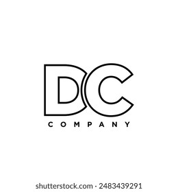 Letter D and C, DC logo design template. Minimal monogram initial based logotype.
