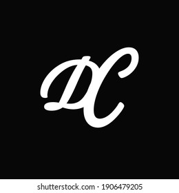 Ilustración del vector de diseño del logotipo de la letra D C.