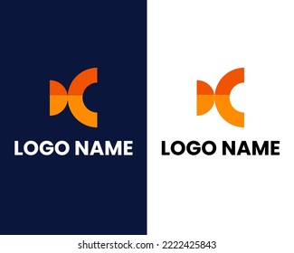 plantilla de diseño de logotipo de marca de letra d y c
