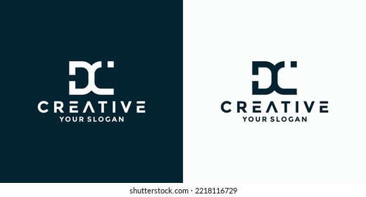 letter D C monogram logo design template