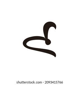 Buchstabe d c einfache Kurven Design Symbol Vektorgrafik