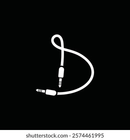 Letter D Cable Jack Logo Design Vector Icon Graphic Symbol Illustration