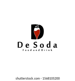 letter d cafe and bar logo vector