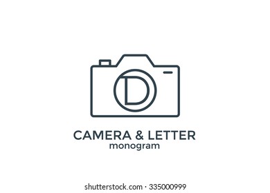 Letter D and camera monogram logo.