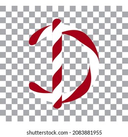 Letter D Candy Cane Letter Design