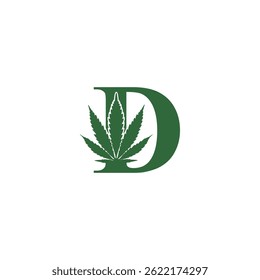 Letter D with Cannabis leaf