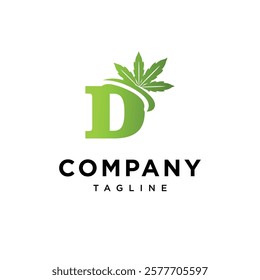 Letter D Cannabis Logo Icon Vector