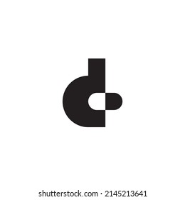 Letter d capsule simple symbol logo vector