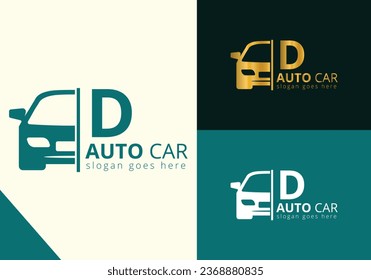 Letter D Car Logo Design Template Inspiration, Vector Illustration