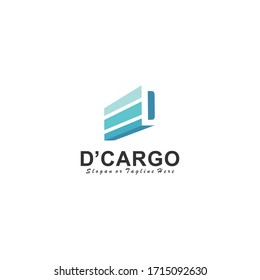 letter d cargo or container logo design vector