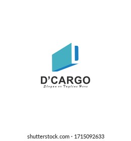 letter d cargo or container logo design vector