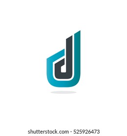 Letter D CD DD Isolated Design Logo Blue Black