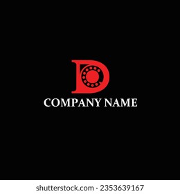 Letter D Cell Phone Logo. Communication Symbol With Phone Icon