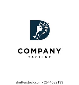 Letra D Centaur ícone do logotipo vetor