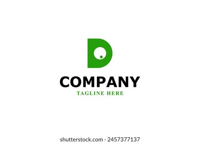 letter d and chameleon modern logo