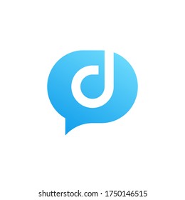 Letter-d-Chat-Kommunikationslogo