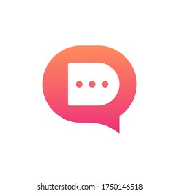 Letter D chat communication logo icon