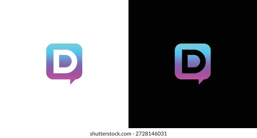 Letter D Chat Logo Design for Messaging, Dating, and Social Brands