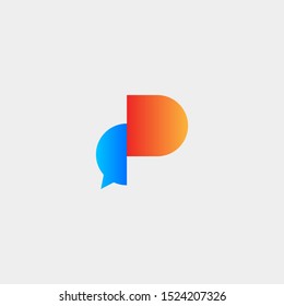 Letter D Chat Logo Template Vector Design