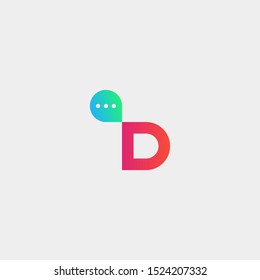 Letter D Chat Logo Template Vector Design