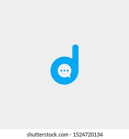 Letter D Chat Logo Template Vector Design
